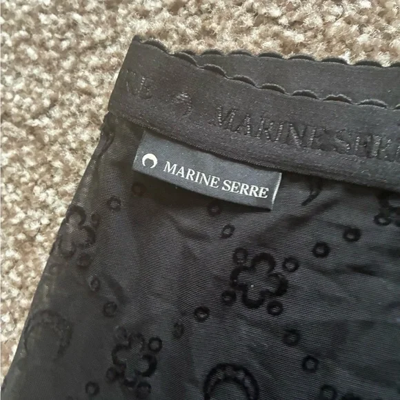 Marine Serre Black Sheer Textured Top and Tights - Picture 8 of 9